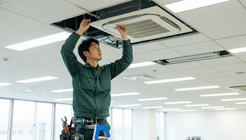 業務用エアコン工事イメージ図